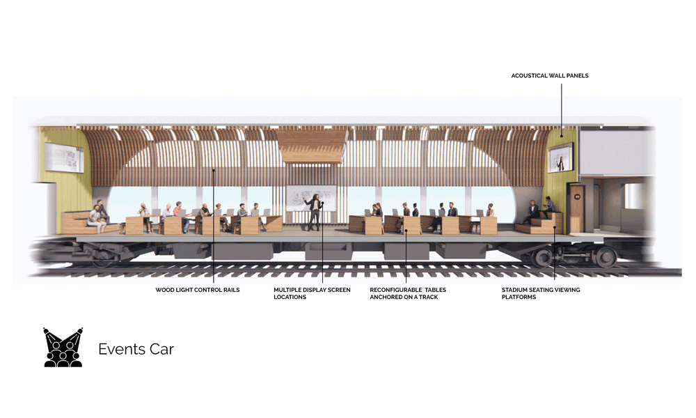 <p>A dynamic space that functions as lecture, instructional and event space where one can catch up on continuing education credits, hear a motivational guest speaker, or attend a professional networking event. A reconfigurable design that serves as a multifunctional space for learning, entertainment, and networking.</p>
