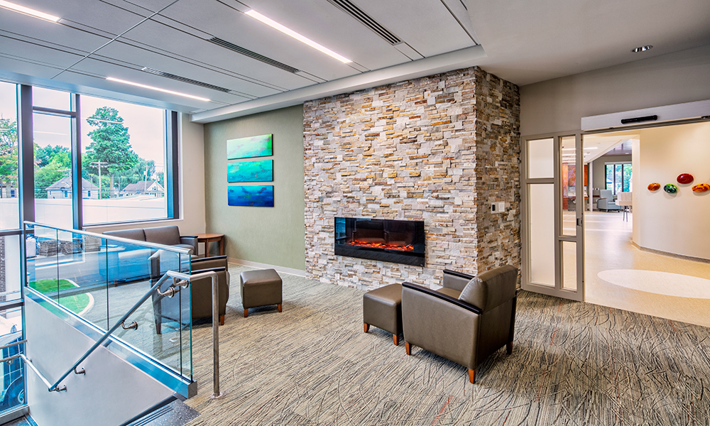 <p>Waiting areas, patient exam rooms flow from one to another in a warm and inviting experience.  </p>
