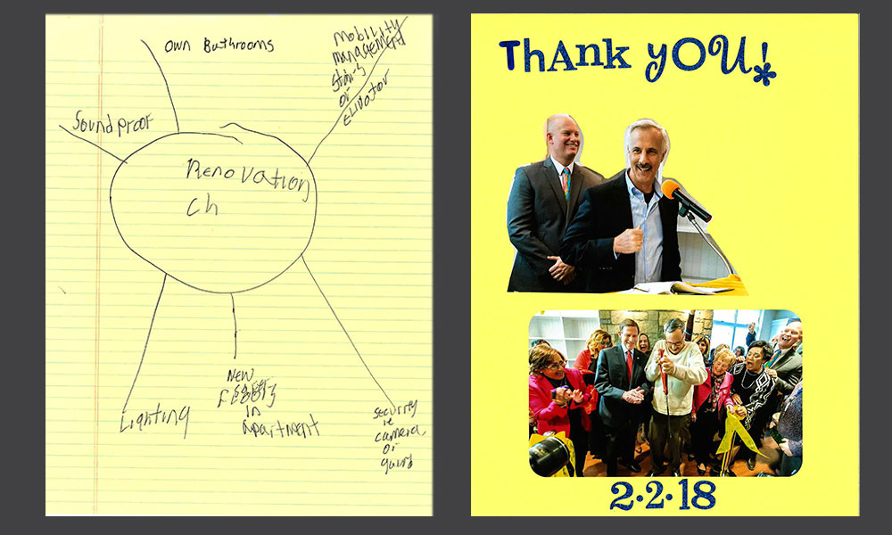 <p>Residents were encouraged to participate and be involved in the process. SLAM received plan ideas as well as many thank-you notes.</p>
