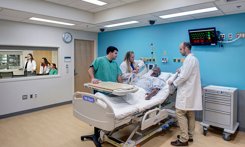<p>A patient room simulation suite with attached control room.</p>
