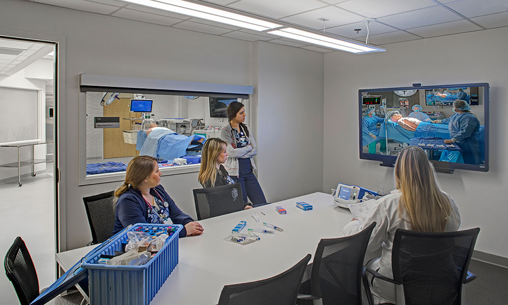 <p>A debrief room.</p>
