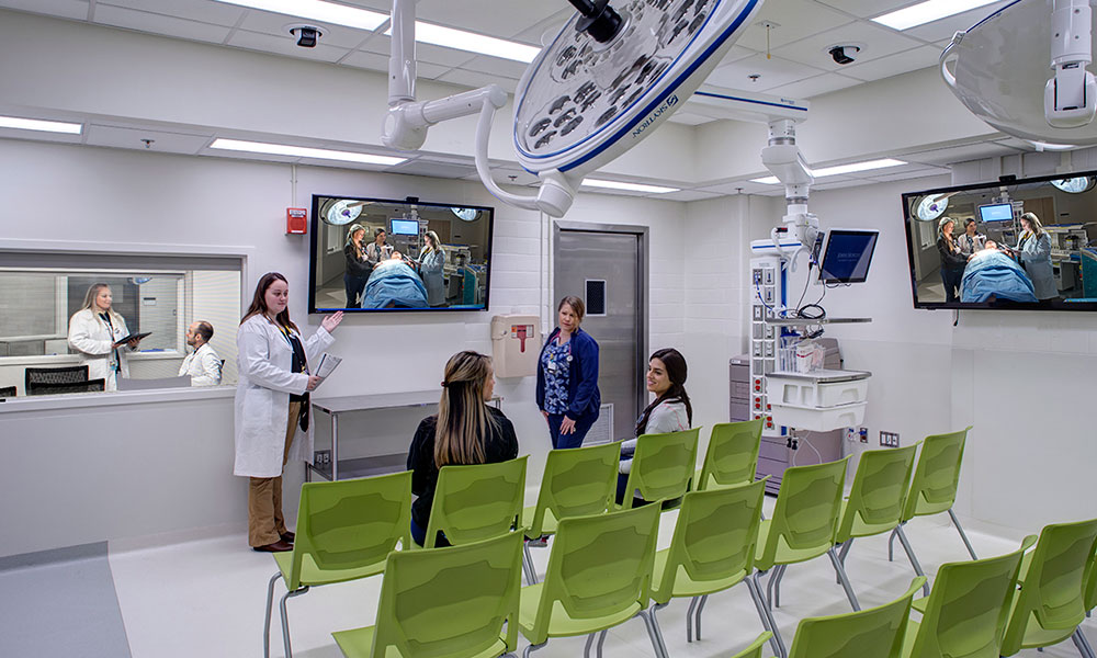 <p>A classroom where students can watch, learn, and critique simulated scenarios.</p>
