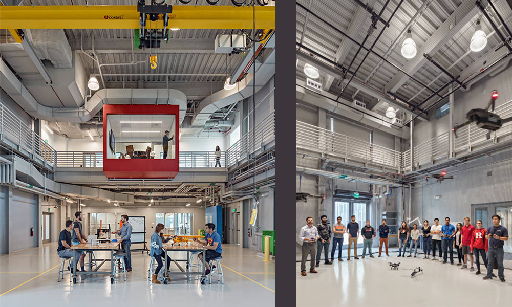 <p>Innovative spaces including an Undergraduate Concepts Lab with access to a Concept Terrace for testing and proving ideas, the New Jersey Advanced Manufacturing Institute with high bay Pilot Lab for industry-partnership prototype development, and shared informal spaces encourage collaboration amongst all members of the engineering community.</p>
