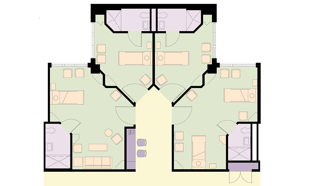 <p>Semi-private rooms for companionship or care-partners</p>
