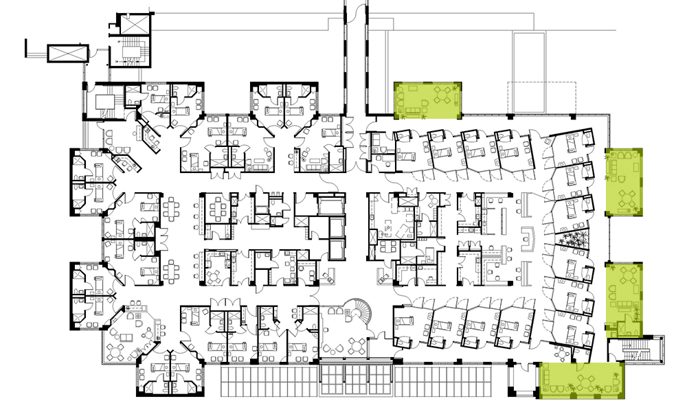 <p>Flexible family spaces on the Medical/Surgical Units, also suitable for moderate physical therapy, music and pet therapy</p>
