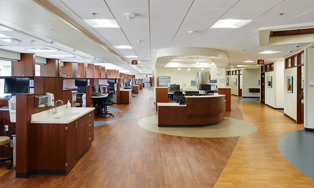 <p>The creation of infusion pods, along with decentralized charting enables the nursing team to maximize their time spent with patients.</p>
