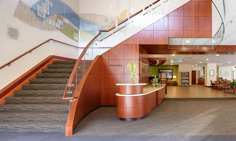 <p>The Monumental Stair leads to Level 2 (simplification of wayfinding, unifies aesthetic concept)</p>
