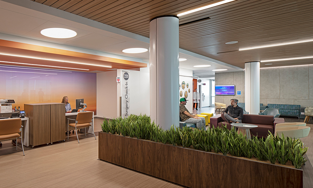 <p>The project also utilizes a state-of-the-art patient digital check in and tracking system that utilizes QR code check in, lobby monitors displaying status and touchscreen monitors in the clinic allowing staff to quickly update and manage patient movements. </p>
