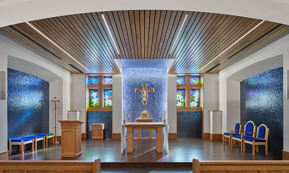 <p>The chapel provides a quiet respite, acknowledging the emotional demands of clinical education. It reinforces the College’s emphasis on educating the whole person—mind, body, and spirit—and ties directly to the mission-driven nature of healthcare education at Providence.</p>
