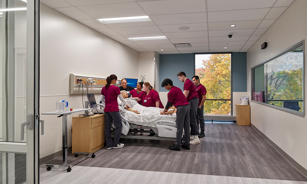 <p>The simulation center includes environments that replicate a hospital, an outdoor park, a restaurant, a home, and an ambulance bay. Students will gain hands-on experience navigating a complete care scenario, from injury and emergency transport to clinical treatment and in-home rehabilitation.</p>
