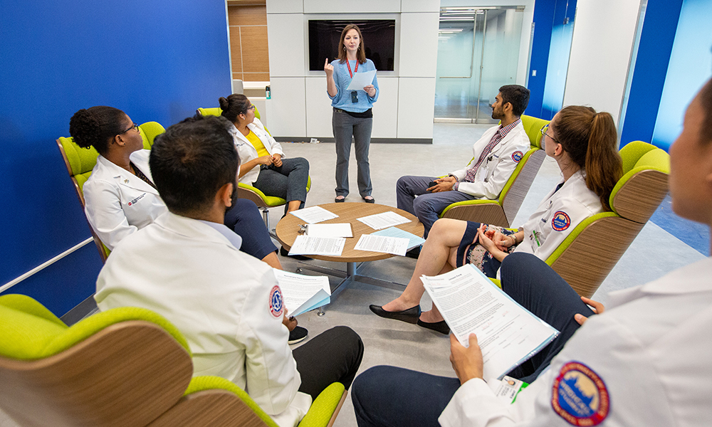 <p>There are a variety of spaces for learners to gather before, during, and after simulated activities, including pre-briefing and debriefing. These sessions can take place in an open collaboration area, a classroom, or a dedicated debriefing room.</p>
